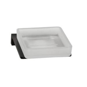 Time Square Soap Dish Frosted Glass / Black
